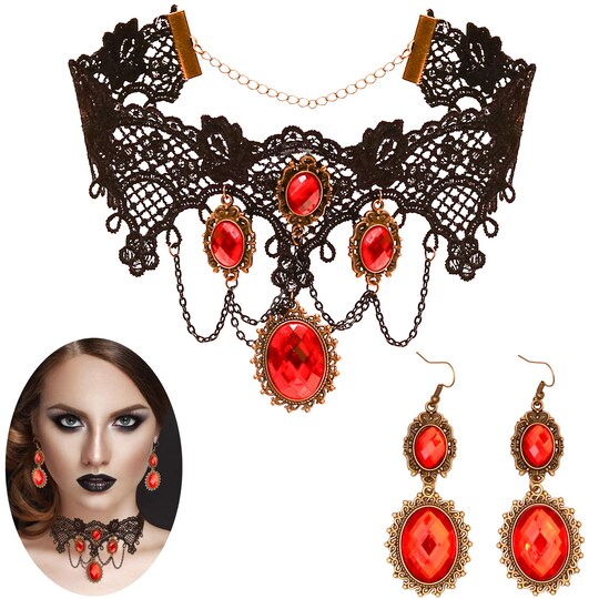 red dress black jewelry Striking in black onyx and diamonds, Supermodel Irina Shayk captivated on the Cannes red carpet in MARLI New York's Moonlight Necklace, Bracelet, and Ring from A New York Affair: High Style Jewelry